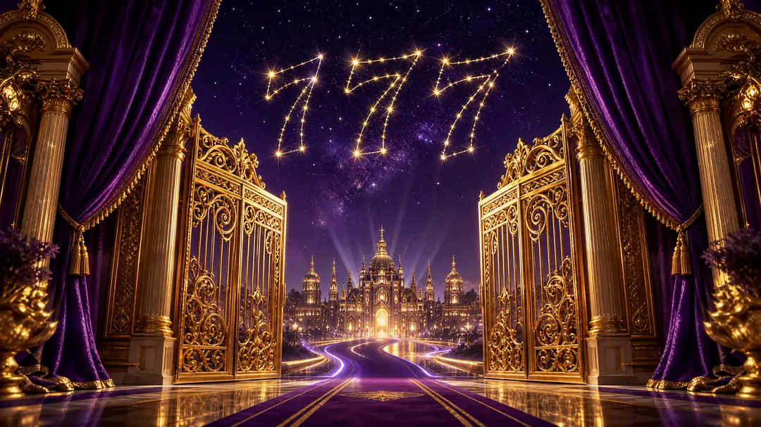 Ilustrasi gerbang istana emas Raja787